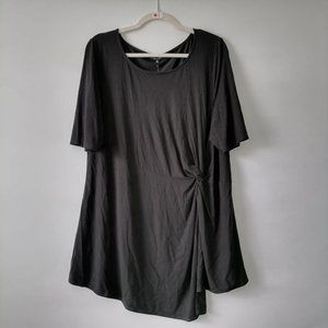 VIsion 155 Women's Black Knot Tie Asymmetrical Tunic Top Size XL New With Tag